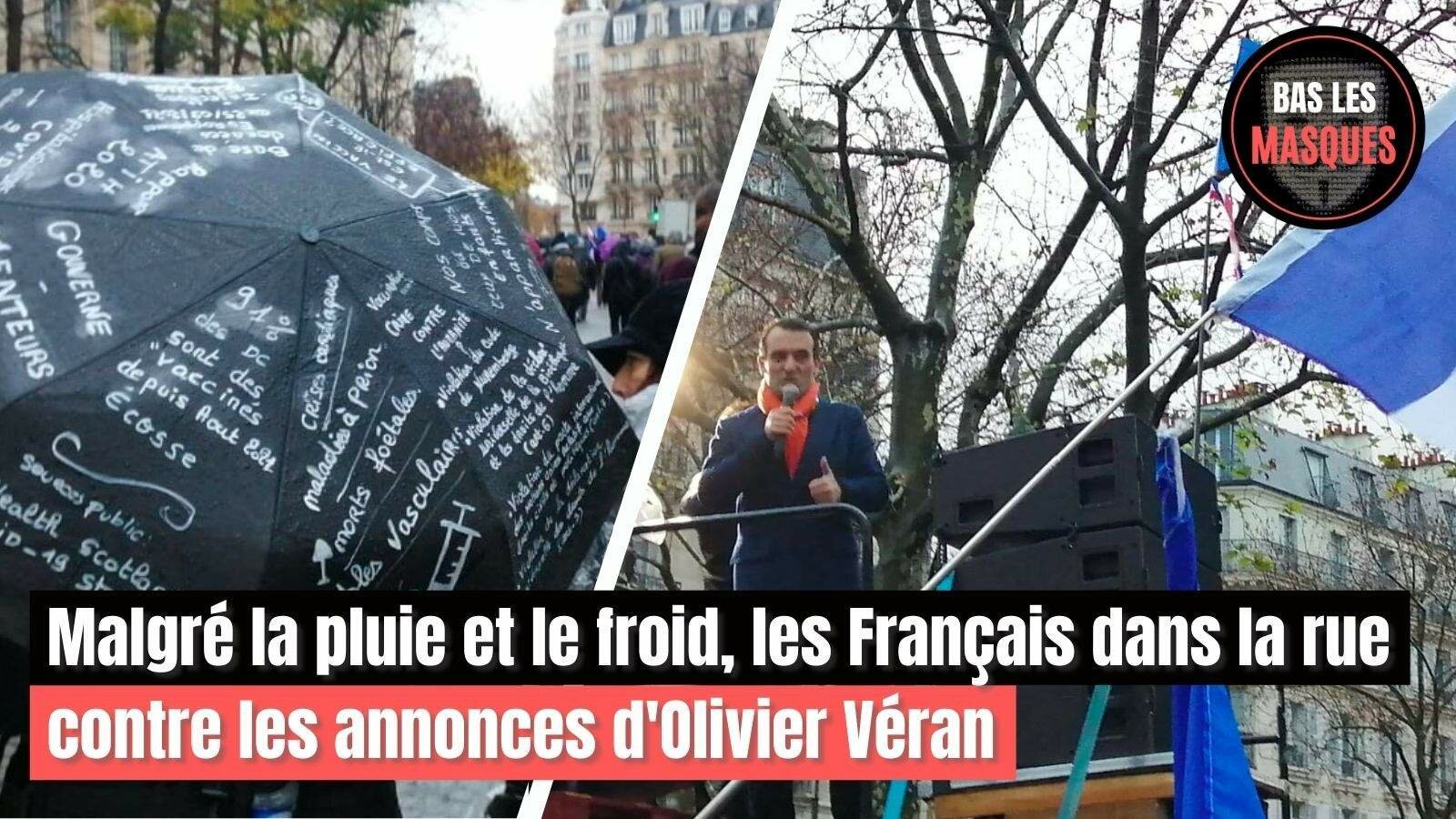 Malgré la pluie et le froid, les Français dans la rue contre les annonces d'Olivier Véran